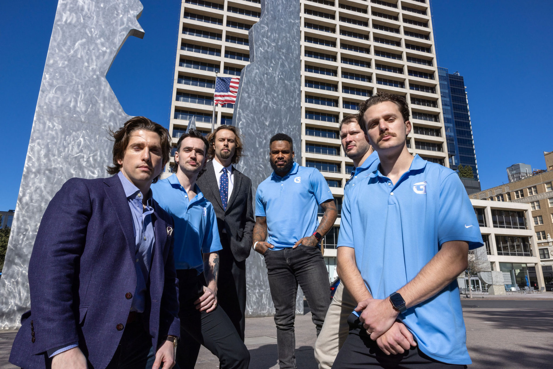 The TrueGuard team in front of a downtown Fort Worth high-rise